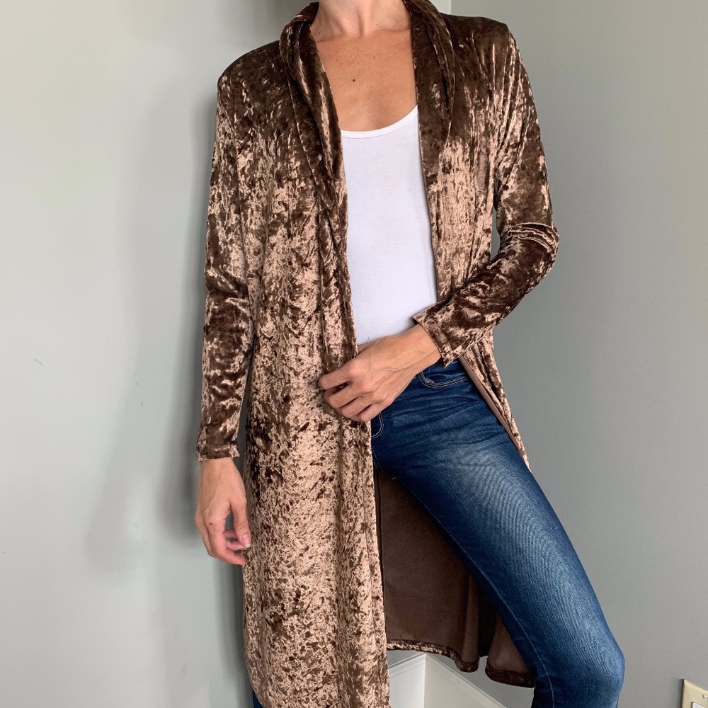 NEW Small Velvet Long Dressing Robe Coat